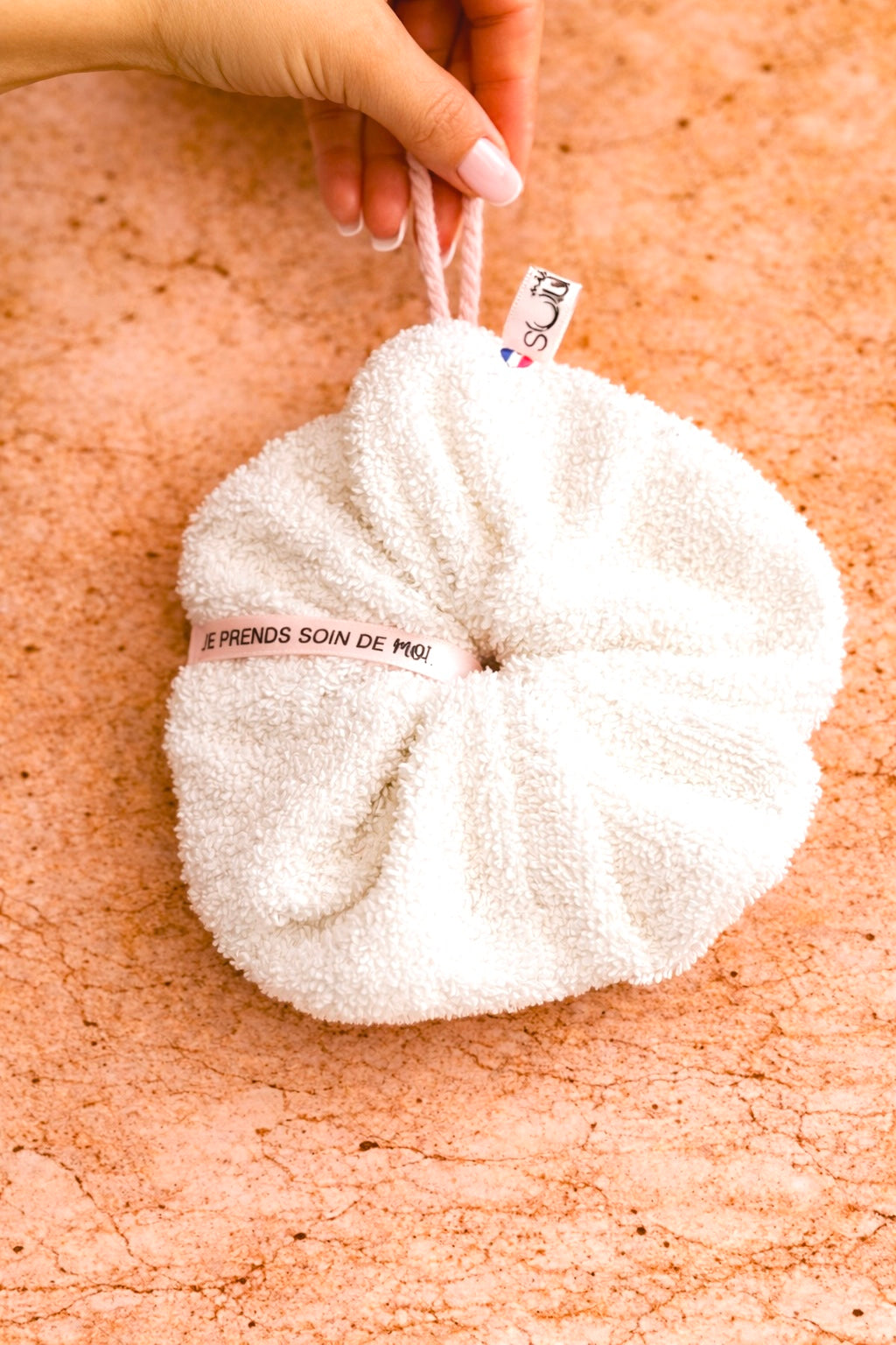 Fleur de douche lavable à message positif - Eponge de coton