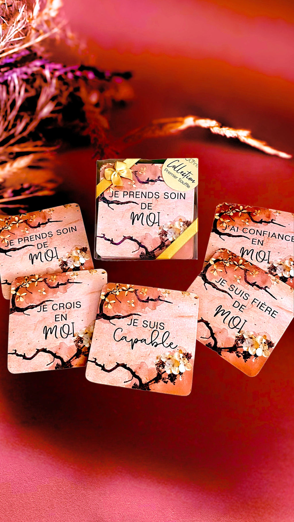Set de 5 dessous de verre  (5 affirmations positives)