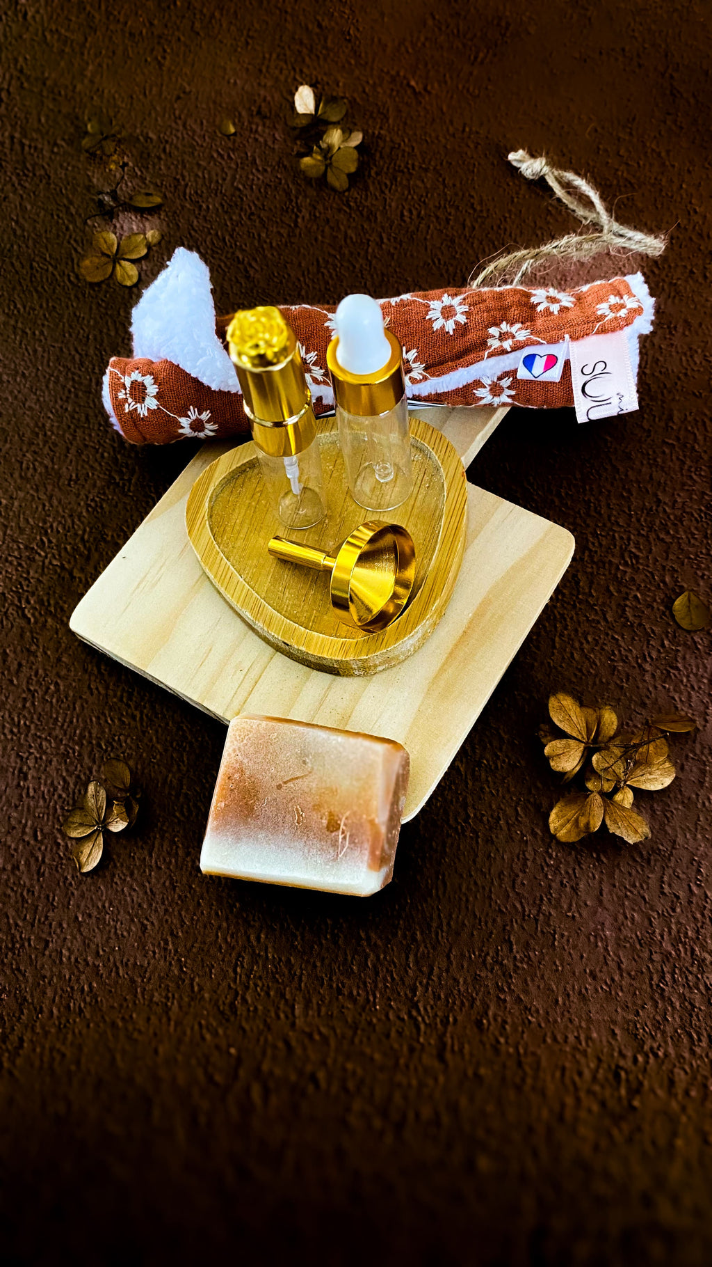 Kit lingette soin visage & Savon argile rouge (flacons atelier DIY)